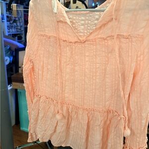 Love Riche Peach Textured Blouse size small